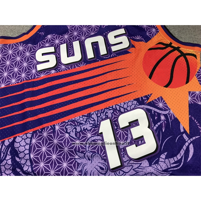 Maglia Phoenix Suns Steve Nash #13 Asian Heritage Throwback 1996-97 Viola
